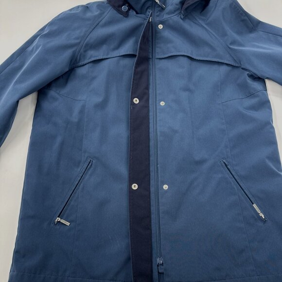 Nautica Womens Rain Jacket Large Hooded Coat Sailboats Lined Full Zip Pockets - Picture 10 of 14